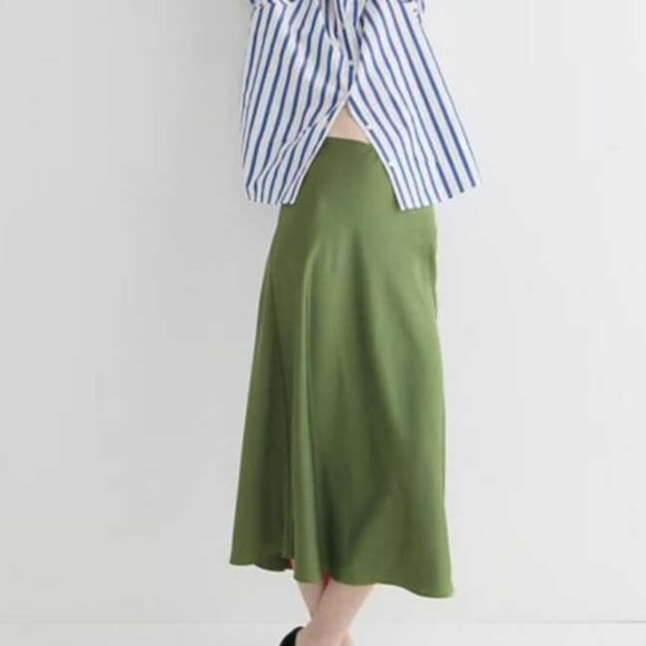 J. Crew Dresses & Skirts - New women's  S  J Crew Gwyneth slip midi skirt in Utility Green